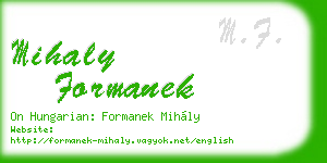 mihaly formanek business card