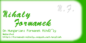 mihaly formanek business card